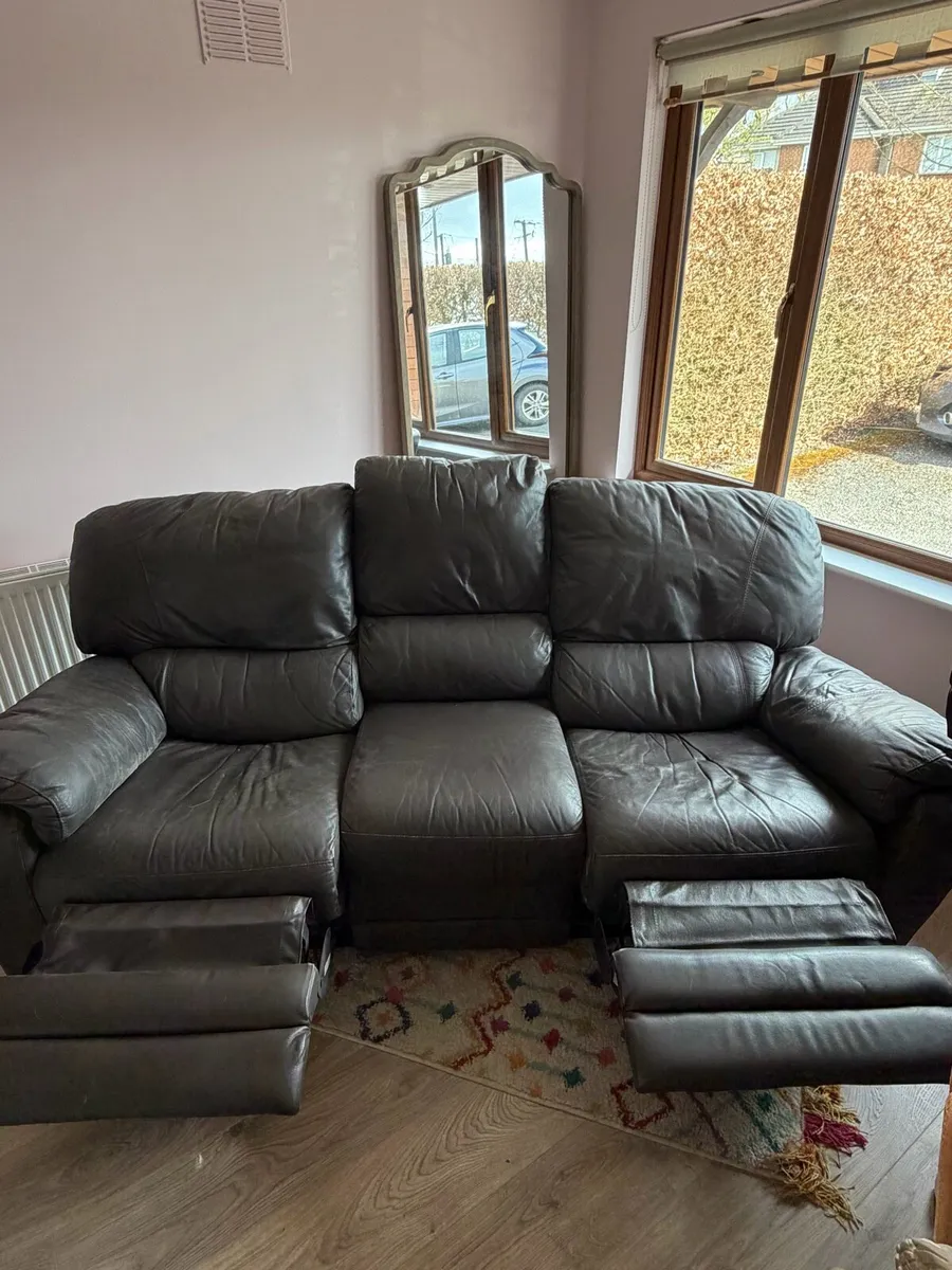 Recliner Leather Couch - Image 1