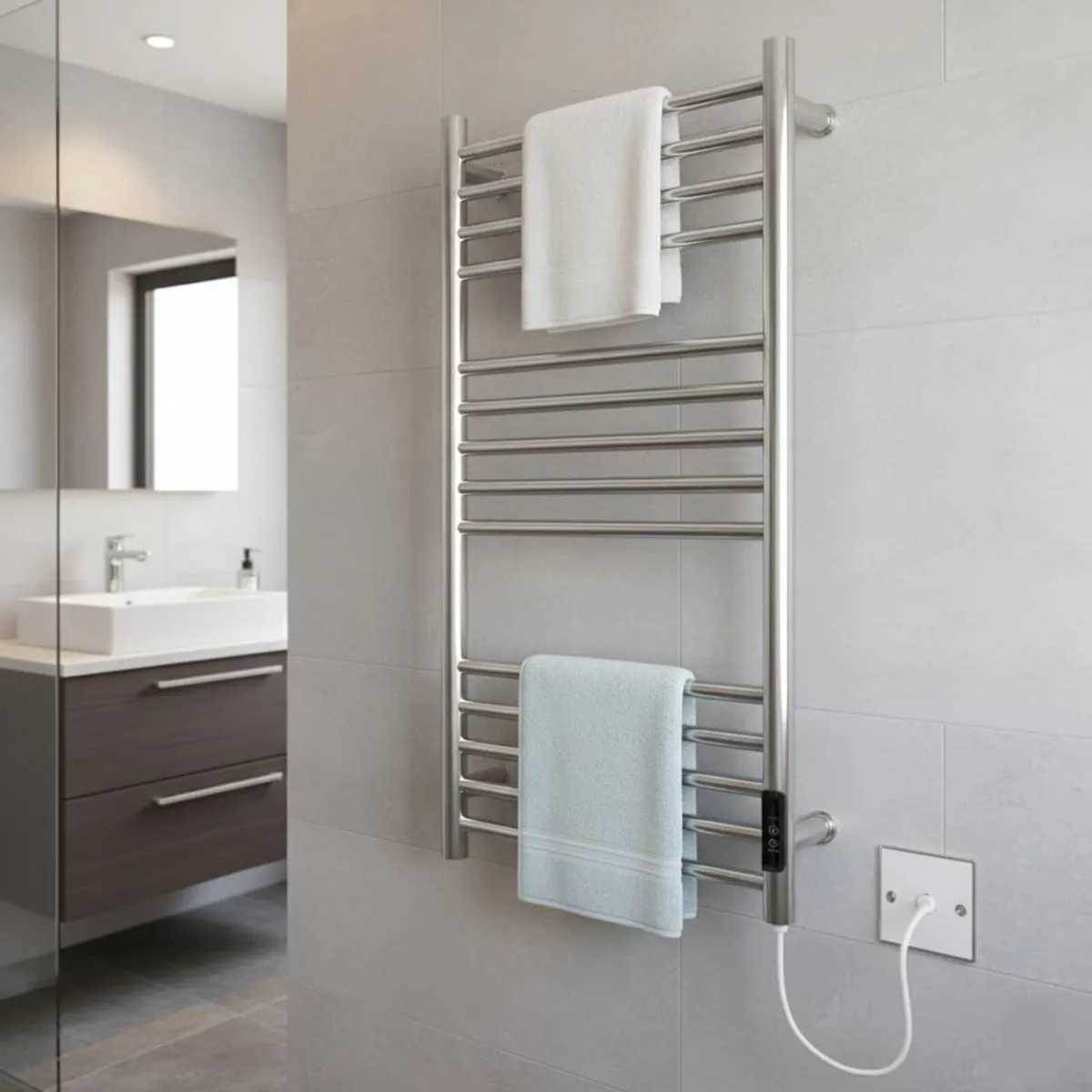 Siena Electric Heated Towel Rail H720mm W400mm - Image 2