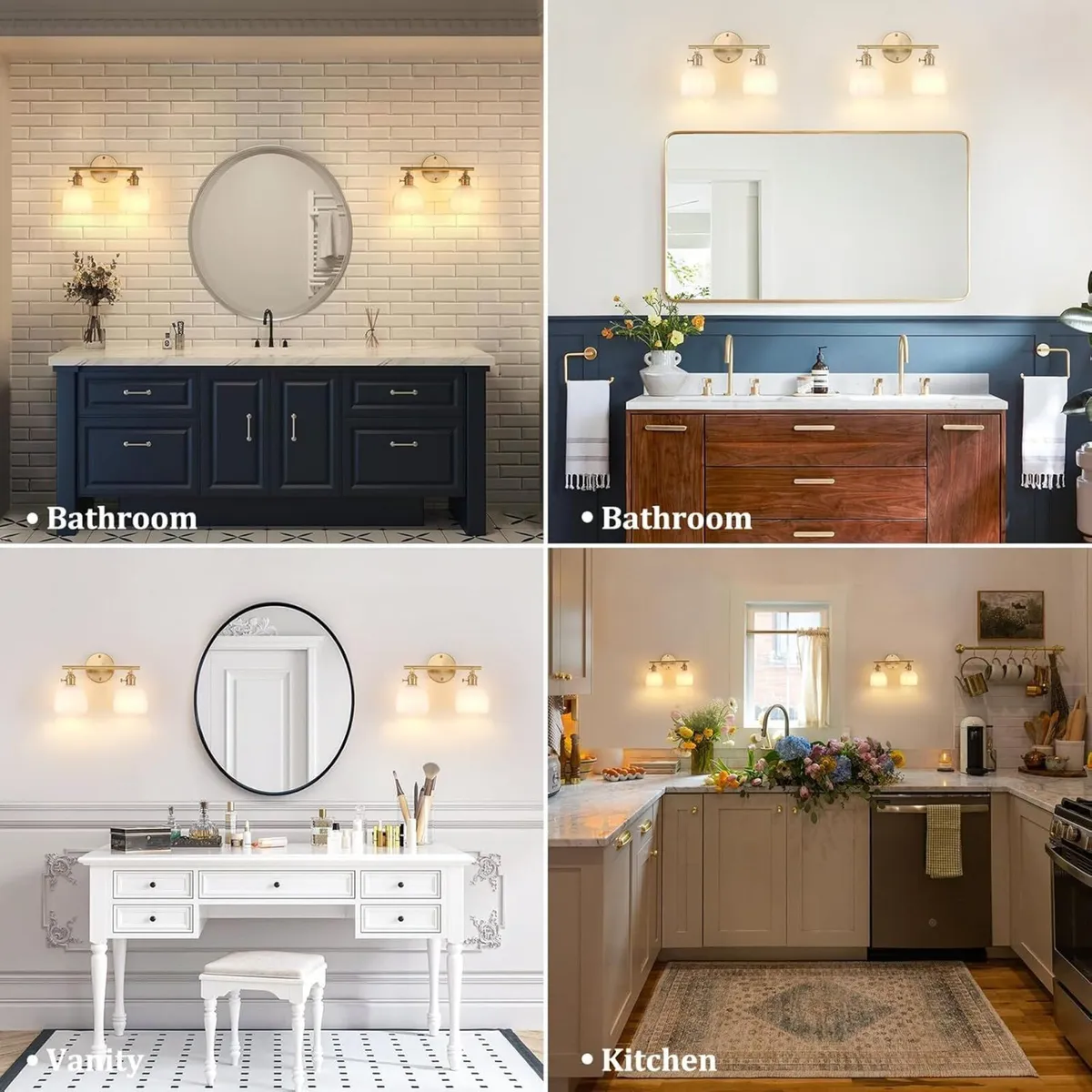 Bathroom Wall Light Fixtures Over Mirror 2-Light - Image 3