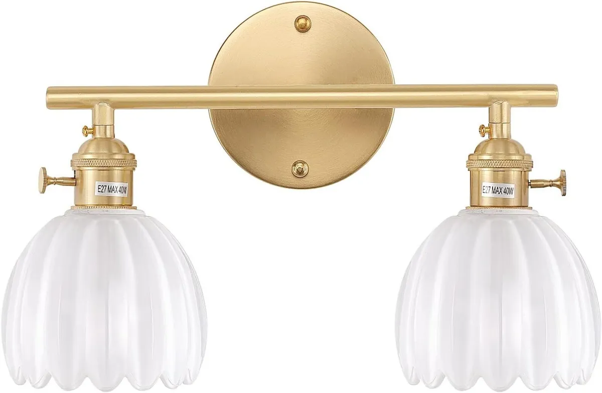 Bathroom Wall Light Fixtures Over Mirror 2-Light - Image 1
