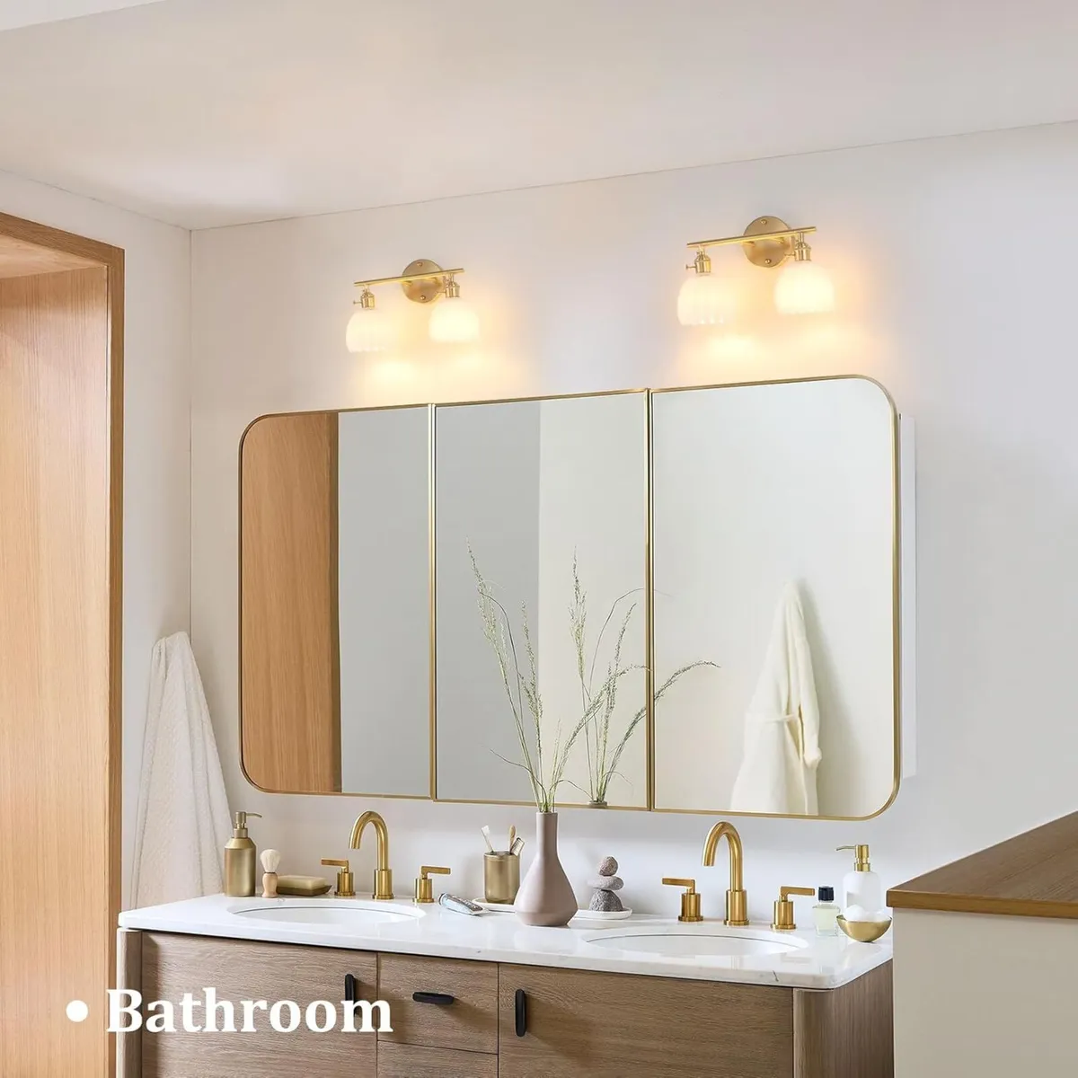 Bathroom Wall Light Fixtures Over Mirror 2-Light - Image 2