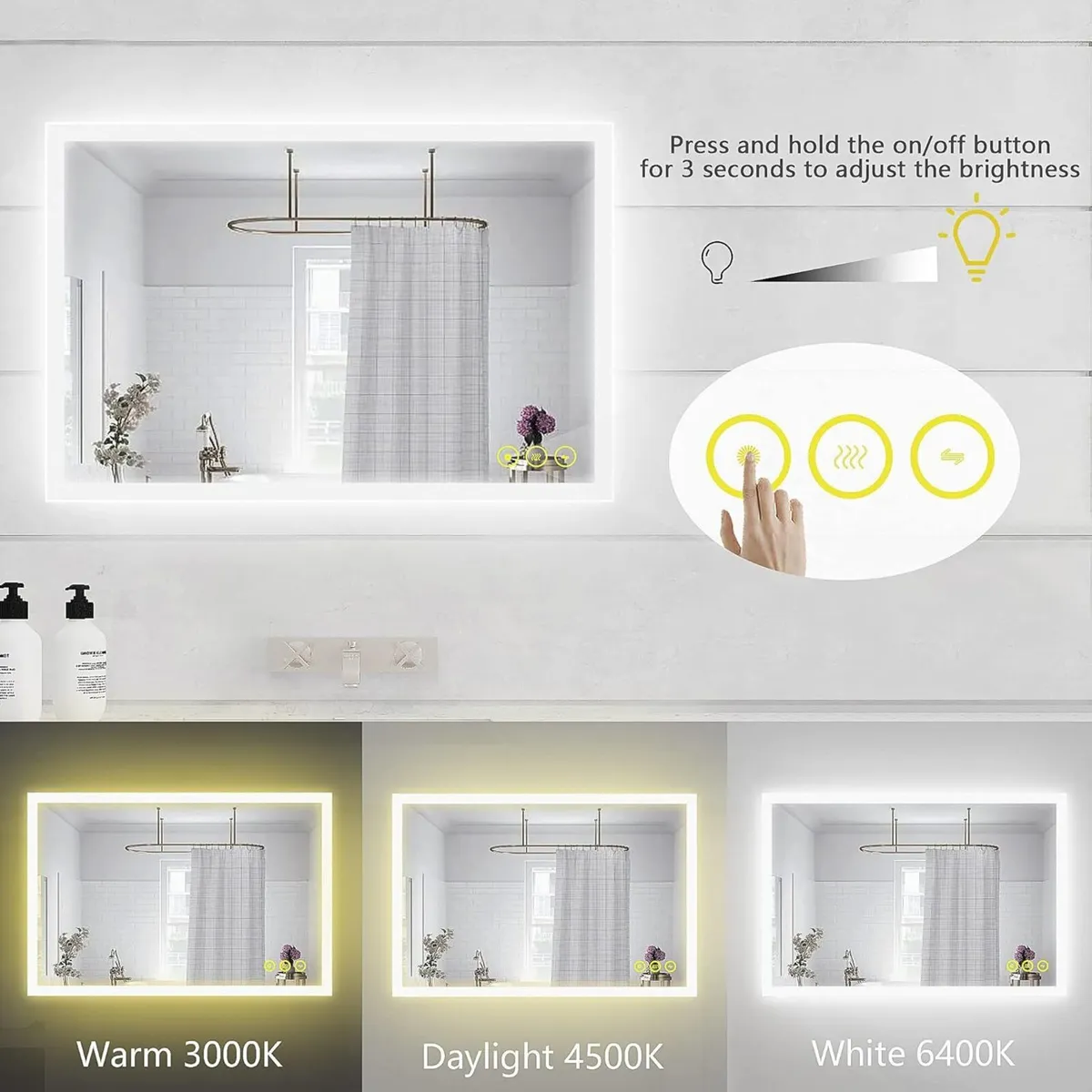 Bathroom Mirror with LED Lights 500x700 mm - Image 3