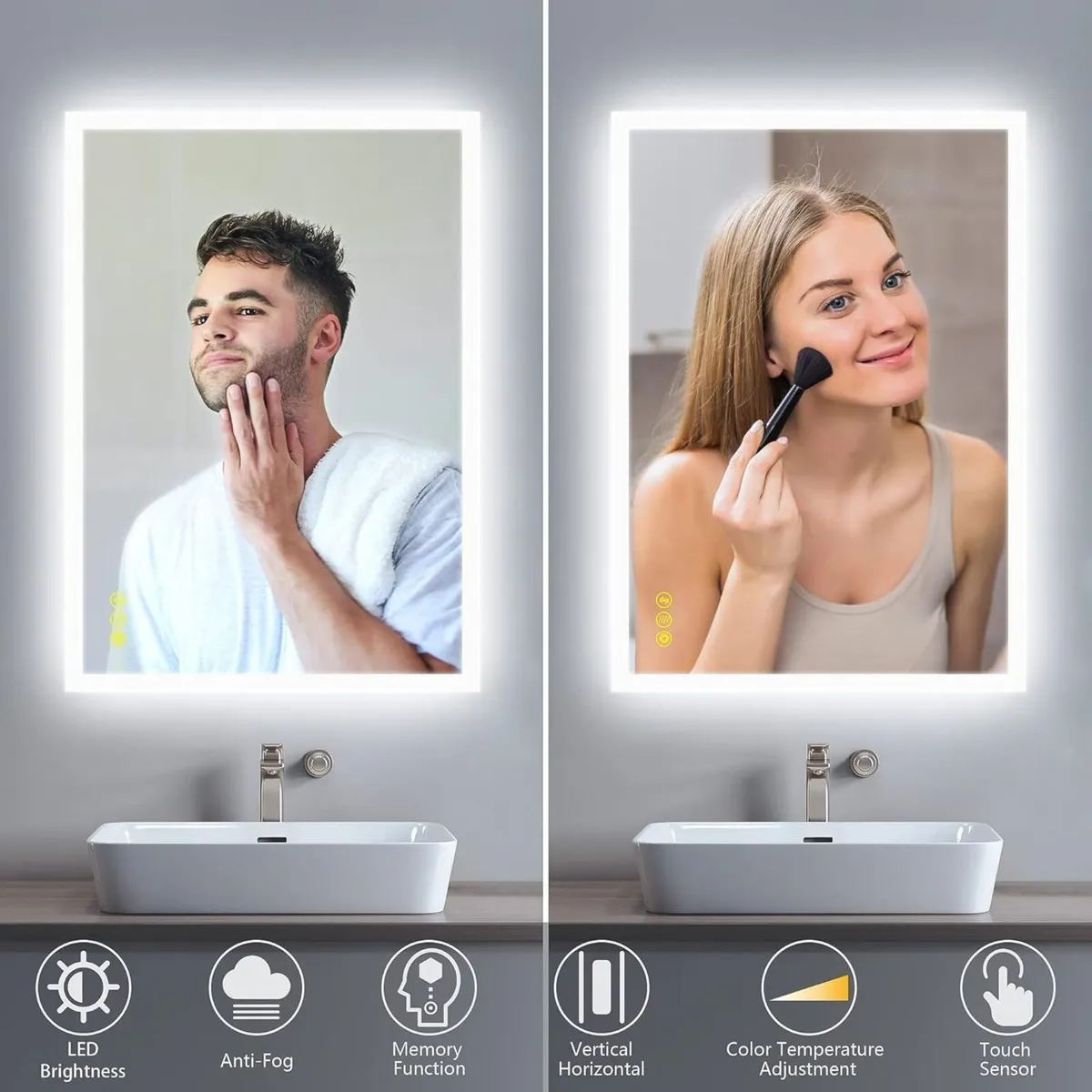 Bathroom Mirror with LED Lights 500x700 mm - Image 2