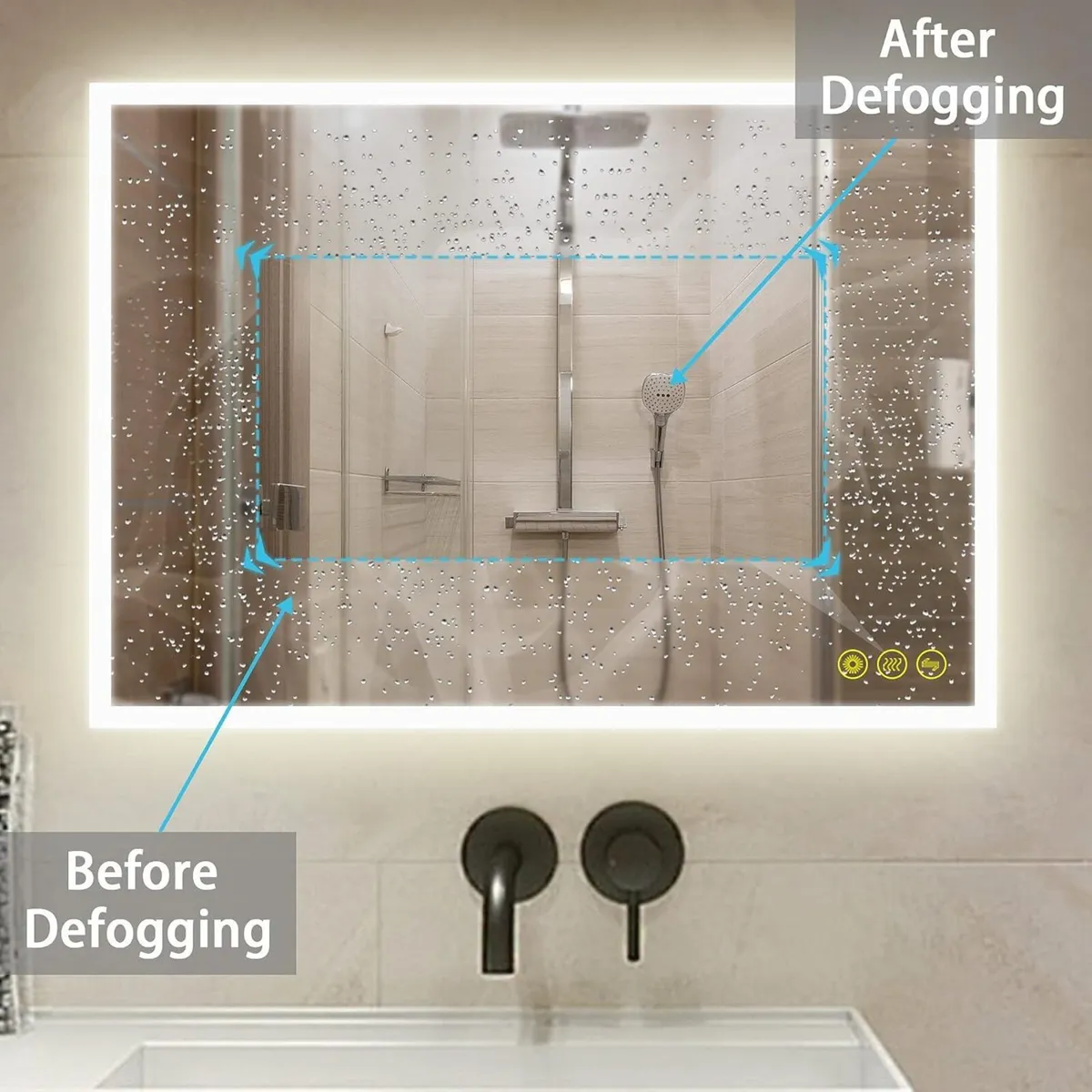 Bathroom Mirror with LED Lights 500x700 mm - Image 4