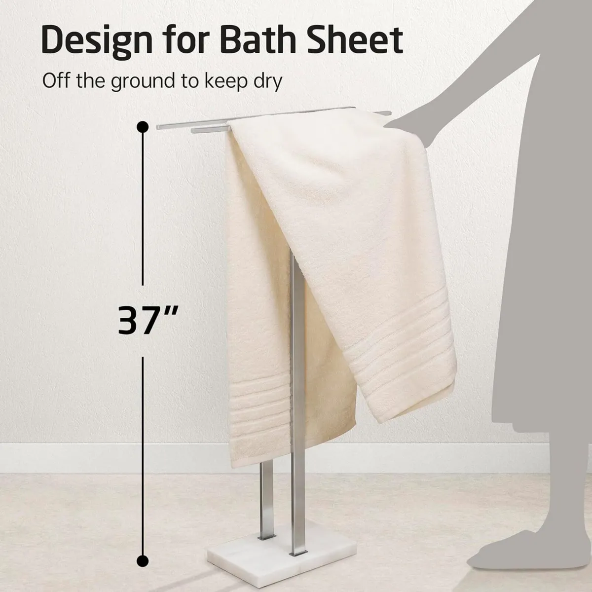 Free Standing Towel Rail for Bathroom Taller - Image 2