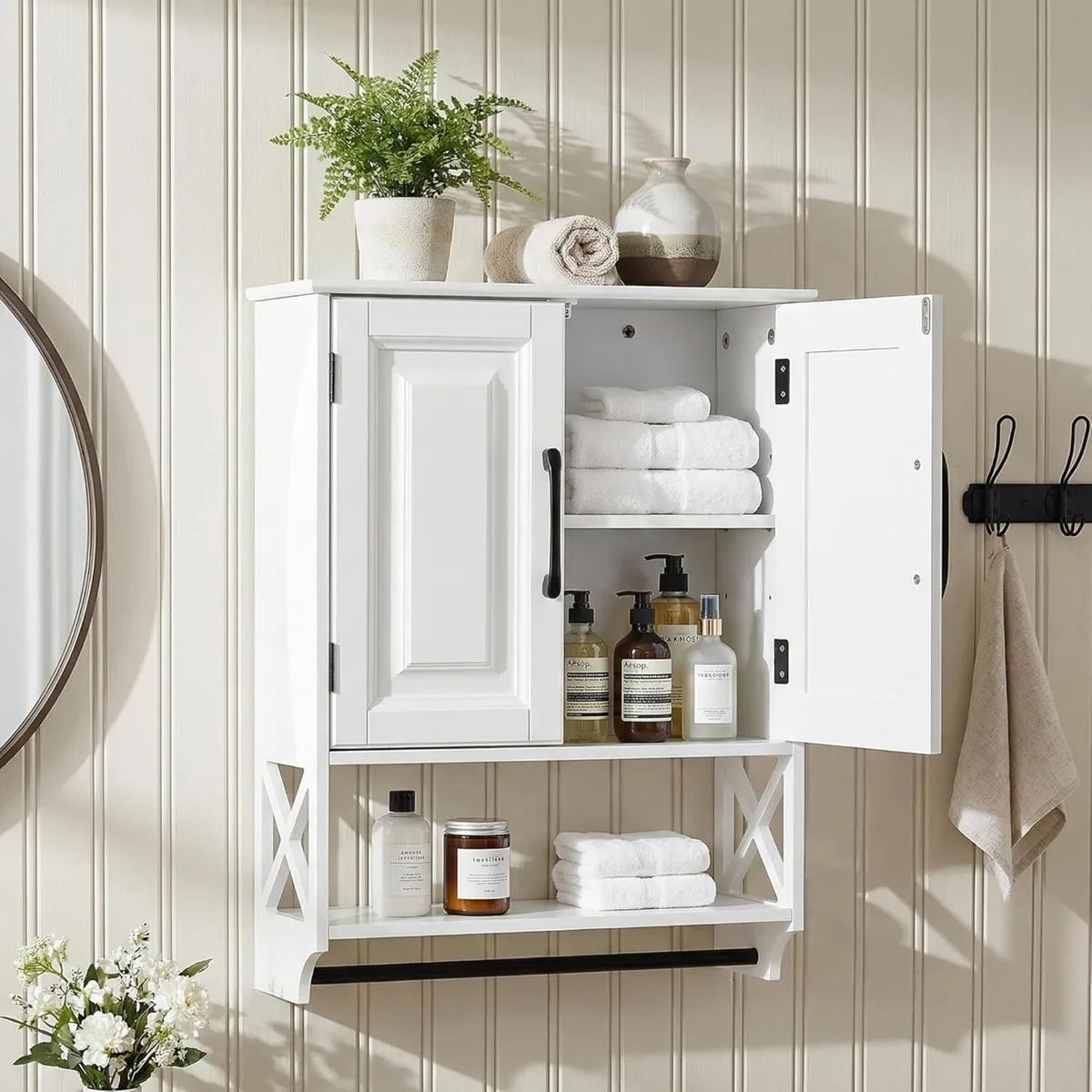 Bathroom Wall Cabinet 25x19 Farmhouse Mounted - Image 1