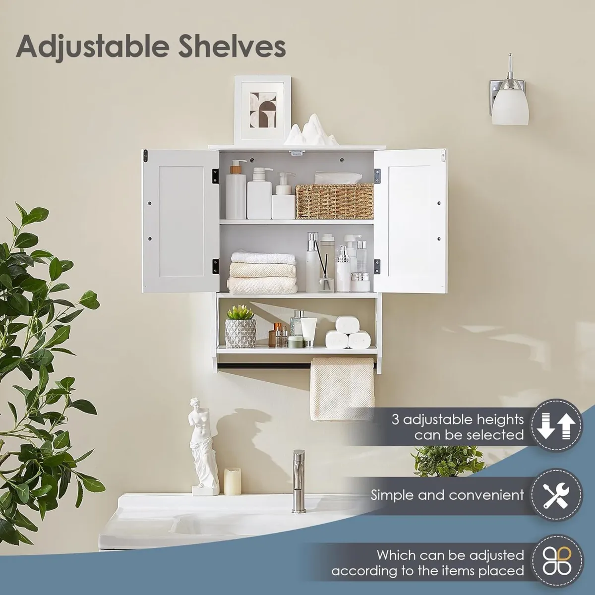 Bathroom Wall Cabinet 25x19 Farmhouse Mounted - Image 3