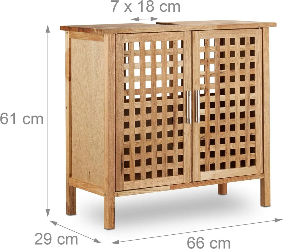 Walnut Under-Sink Cabinet 56.7 x 64.5 33.2 cm - Image 3