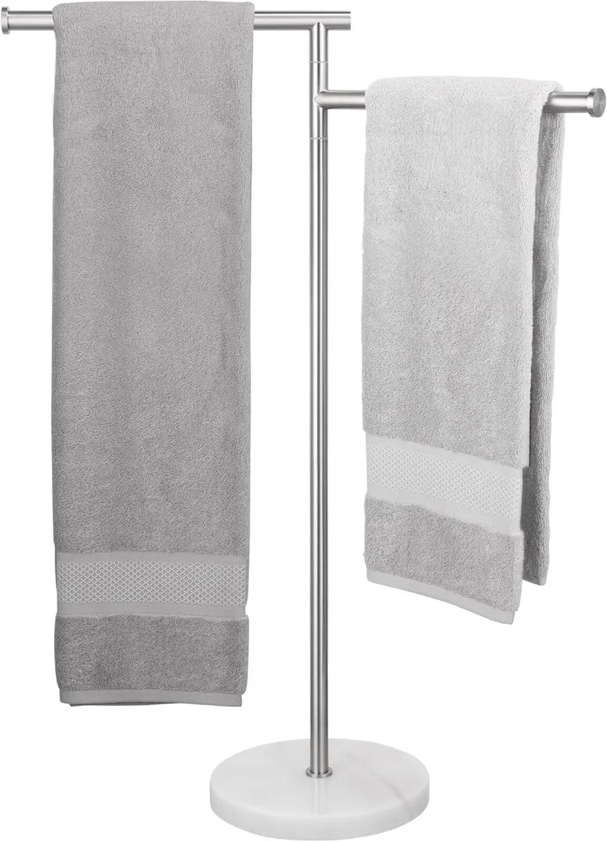 Free Standing Towel Rail Bathroom Holder Rack - Image 1