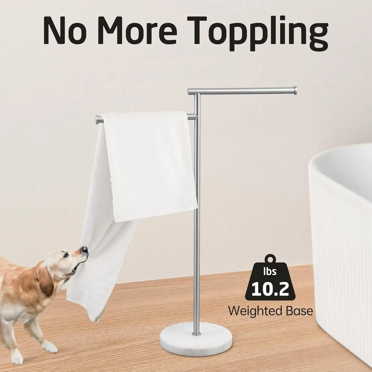 Free Standing Towel Rail Bathroom Holder Rack - Image 3