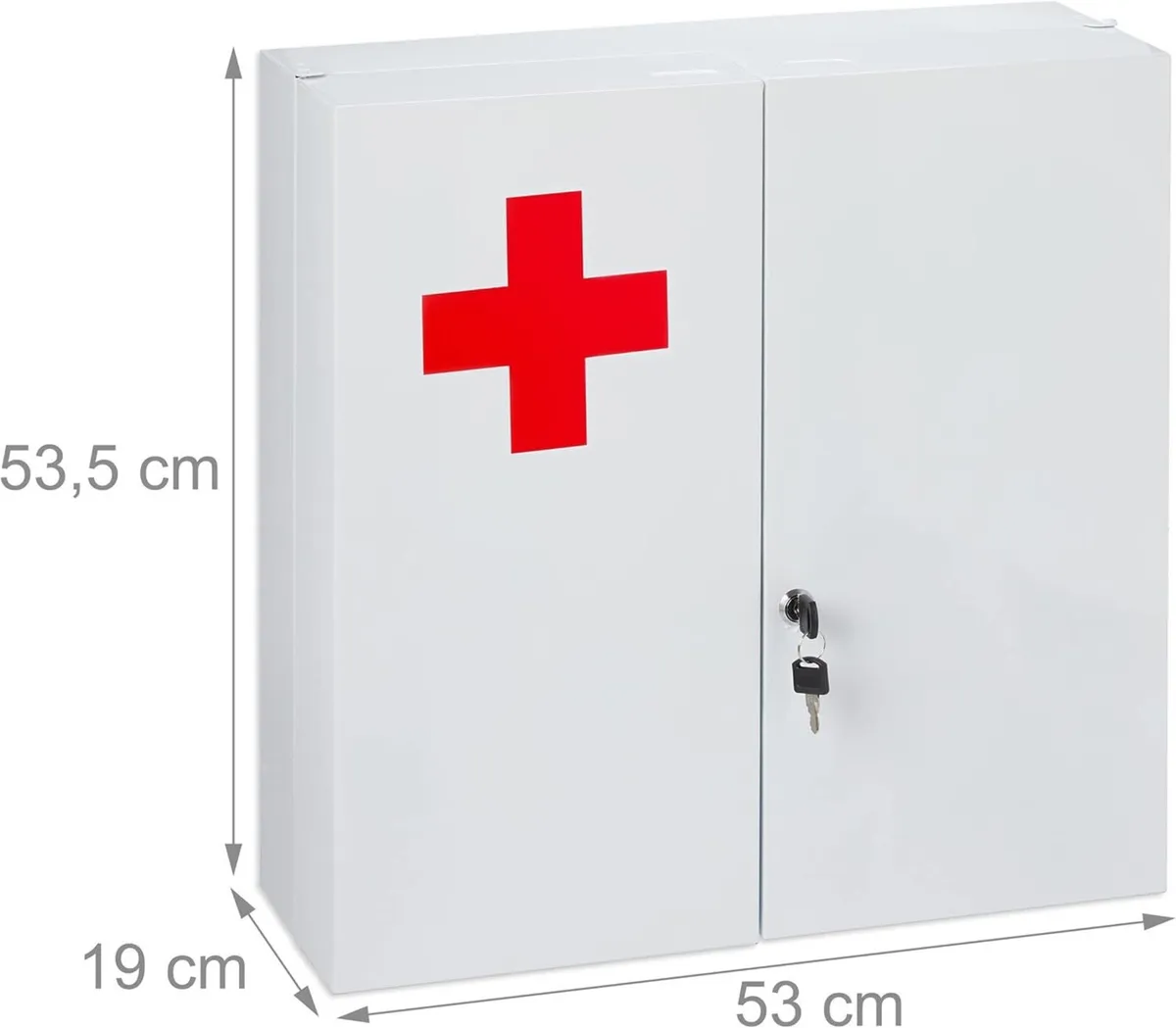XXL Medicine Cabinet 100% steel White/Red 53.5 x - Image 3