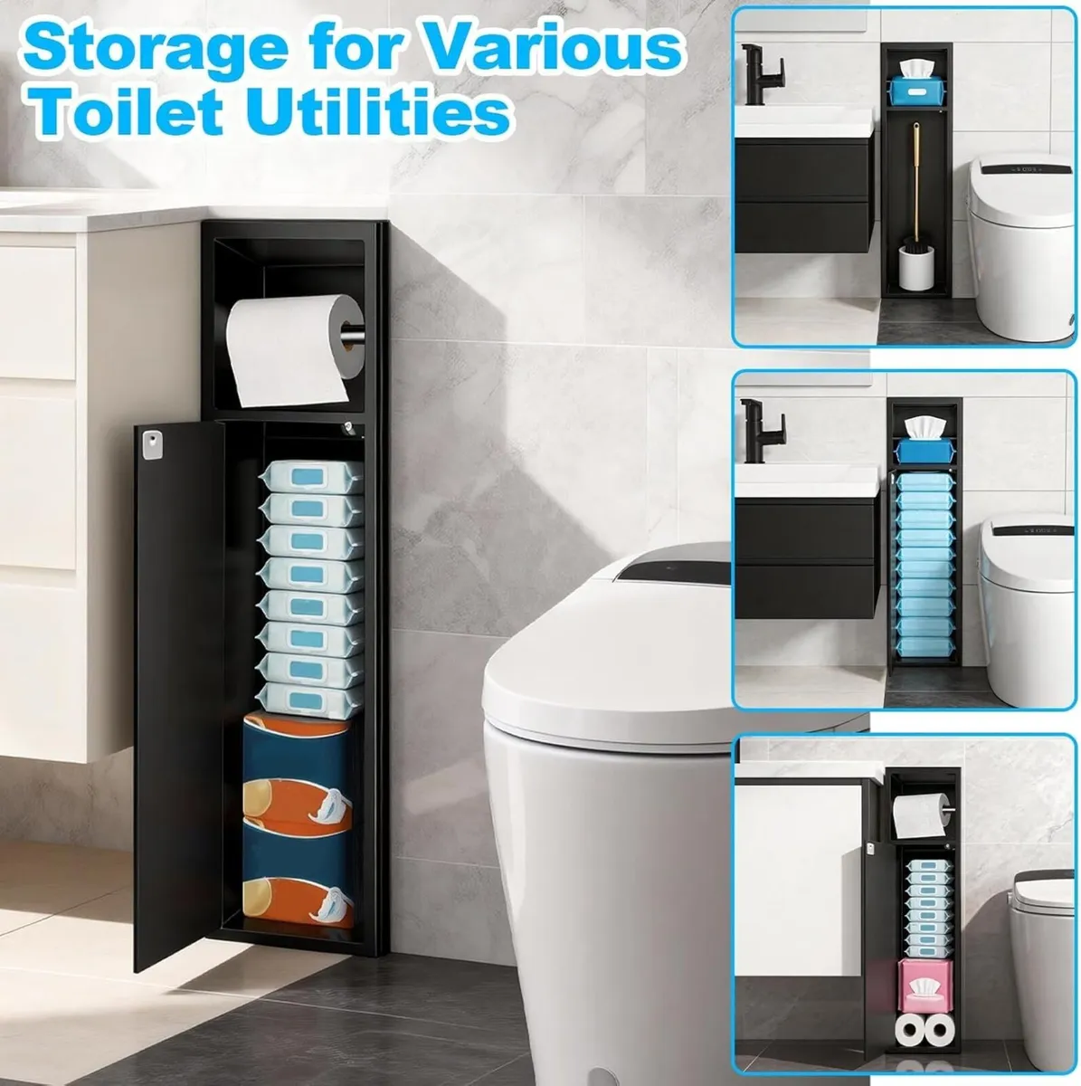 66 x 18 14.5cm Toilet Paper Niche with Dispenser - Image 4