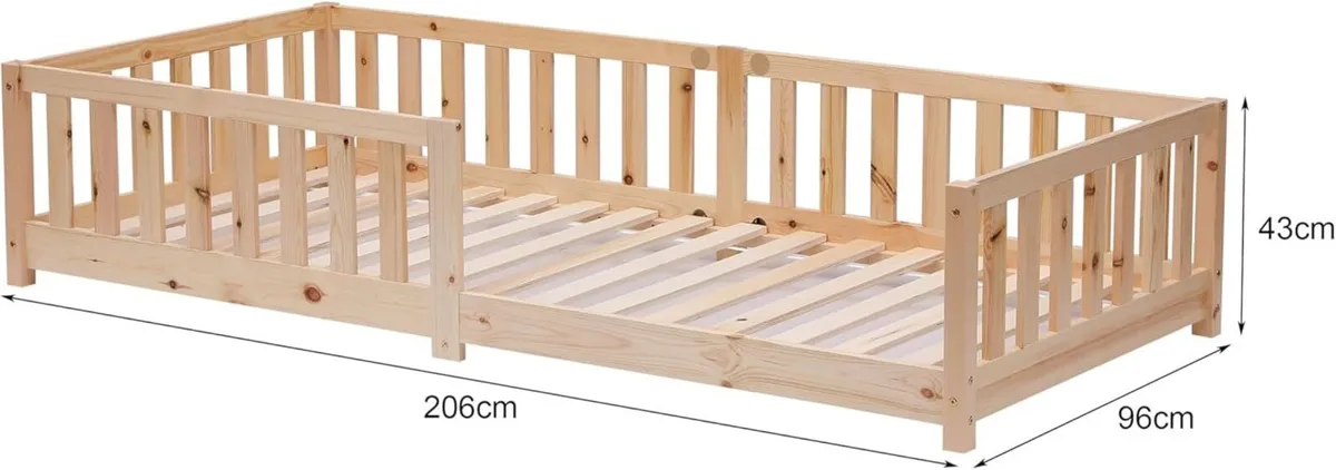 Children’s Bed with Fall Protection and Slatted - Image 2