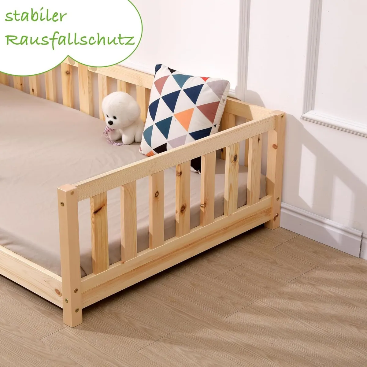 Children’s Bed with Fall Protection and Slatted - Image 4