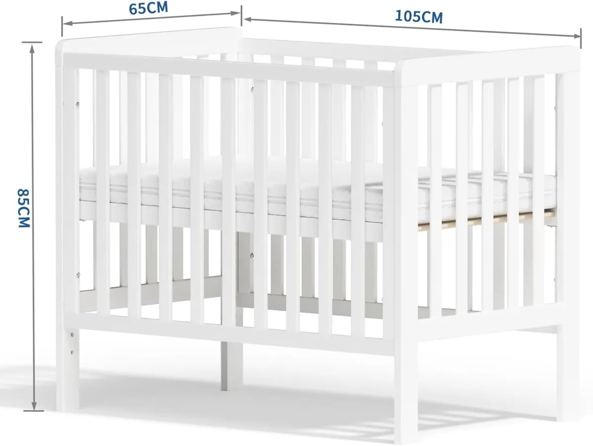 Wooden Baby Cot Bed With Deluxe Aloe Vera - Image 3