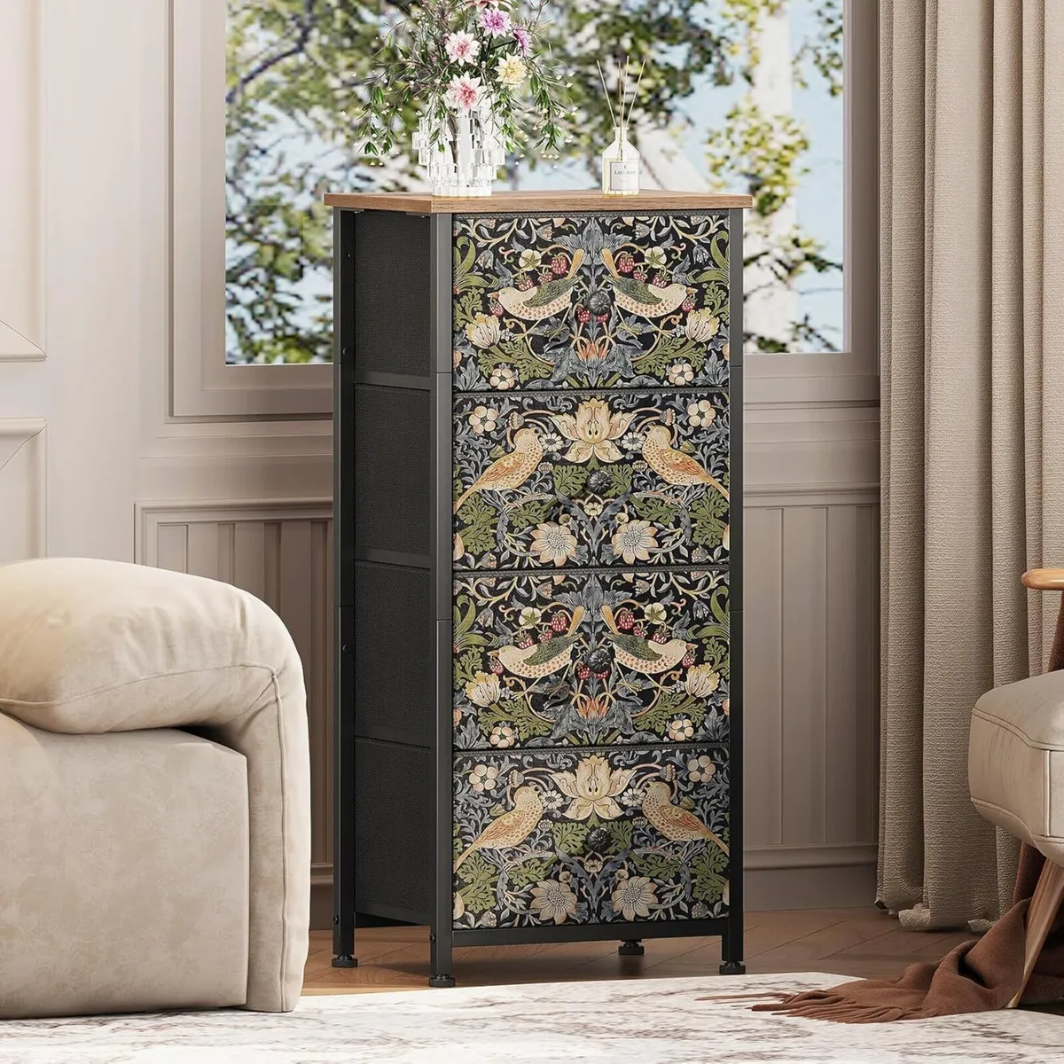 Chest of Drawers Made Fabric Narrow Dresser - Image 2