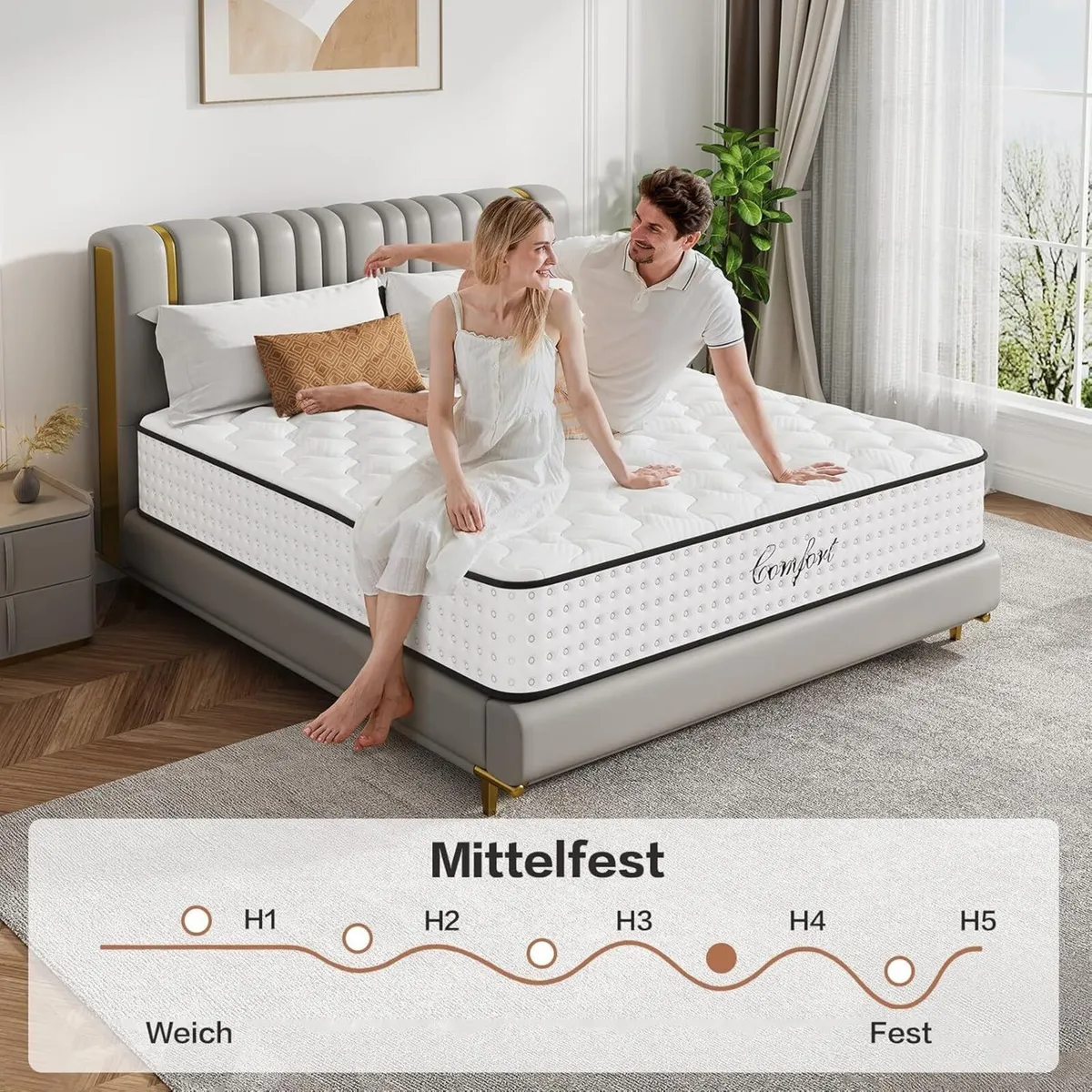 Single Mattress 10 Inch Hybrid Bed with Memory - Image 3