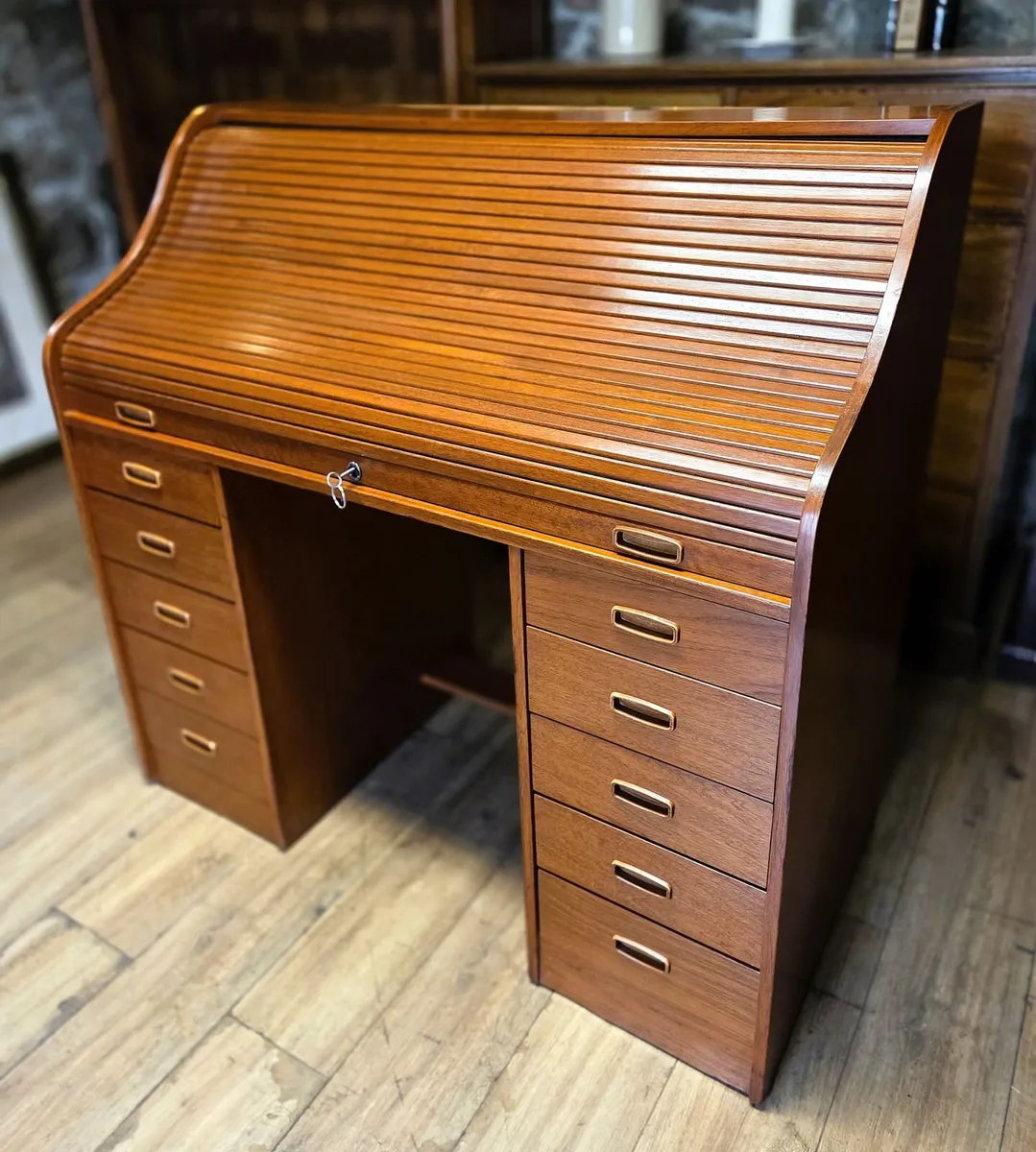 Midcentury Roll Top Desk- Circa 1970s - Image 1