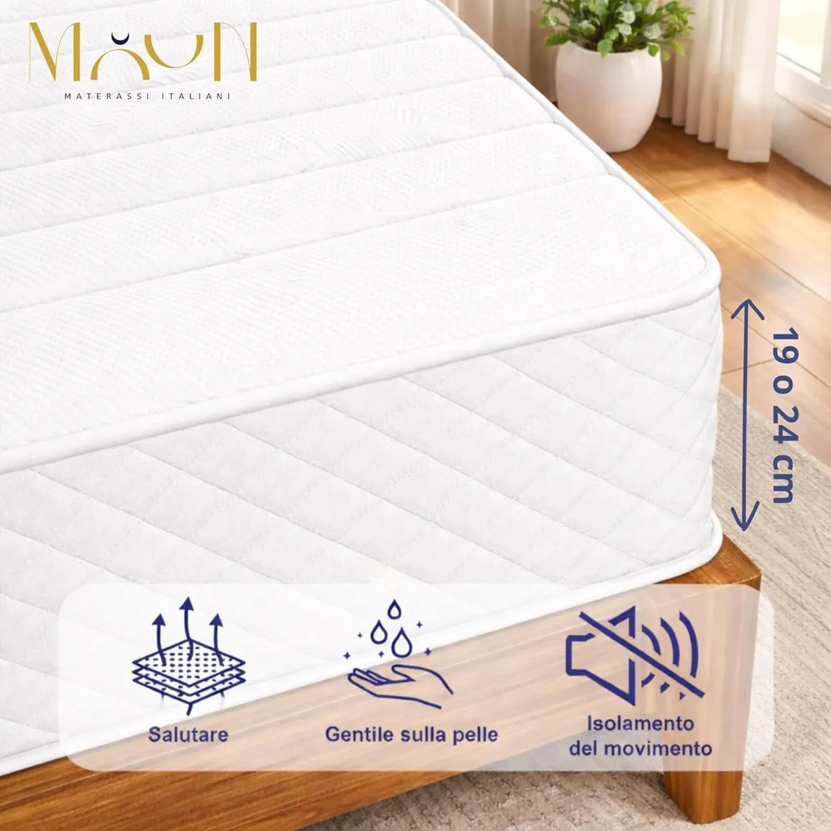 – Double Mattress 140 x 200 cm Waterfoam Hypoaller - Image 2