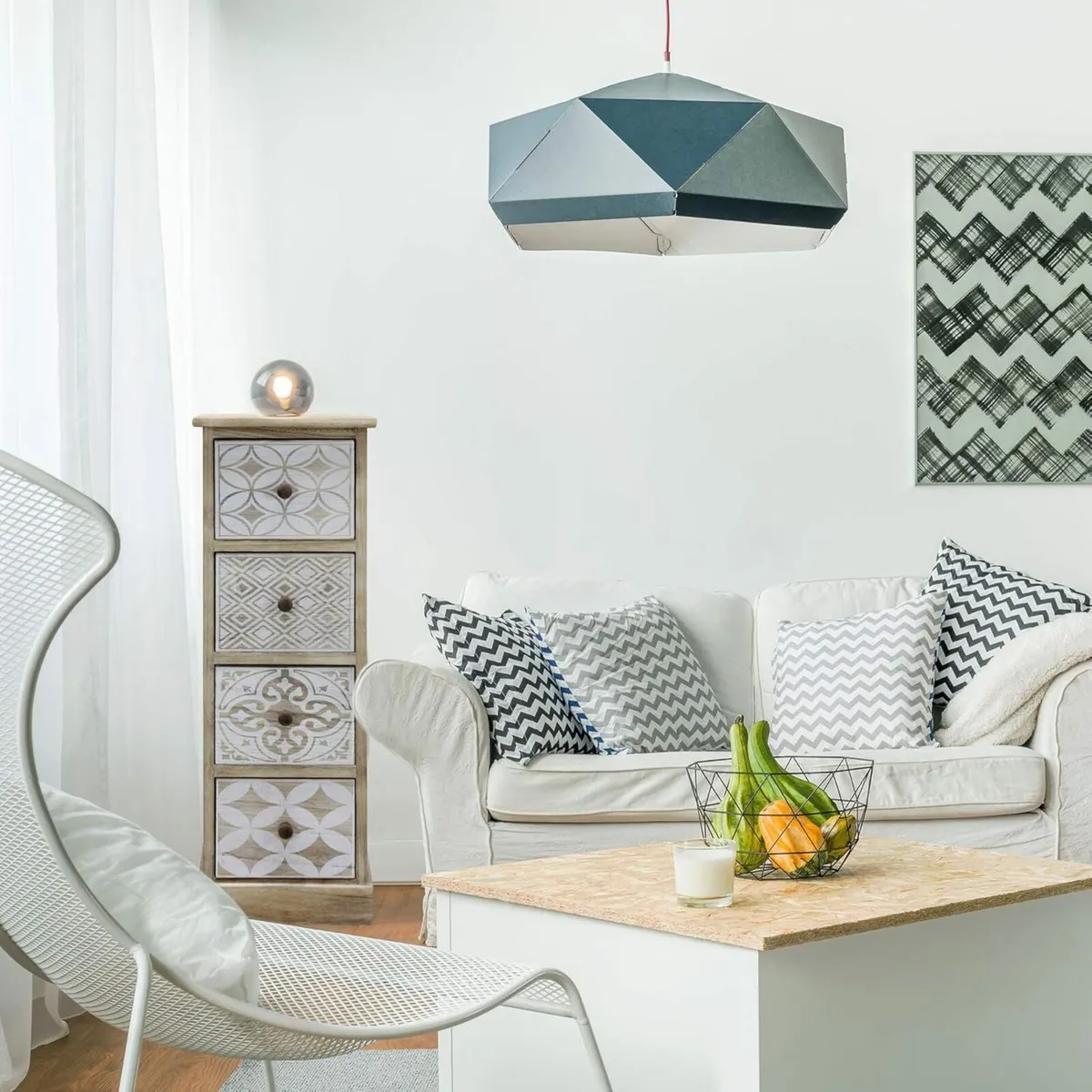 Small Chest of Drawers Narrow Organizer 4 White - Image 4