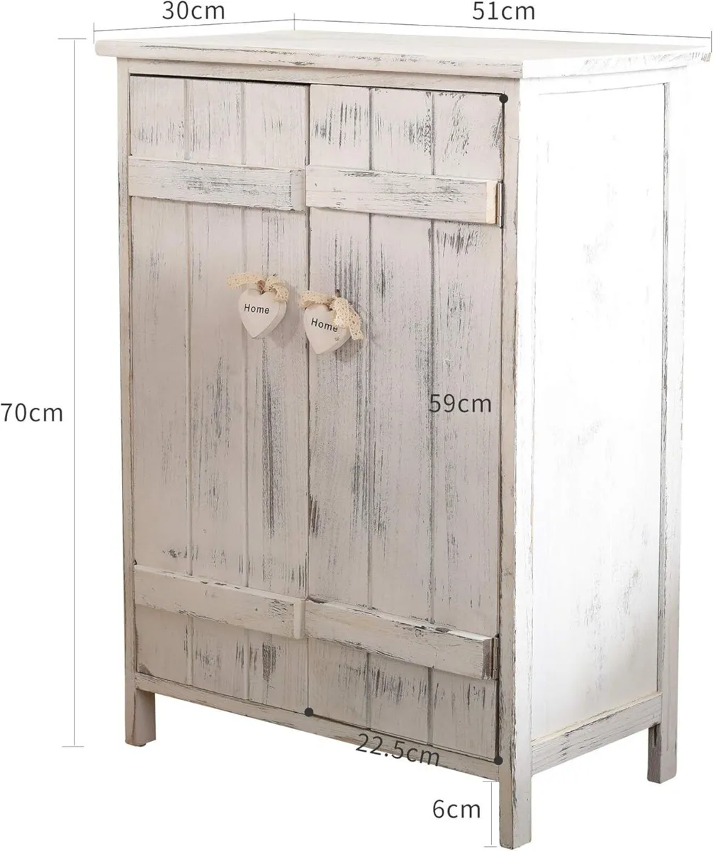 Cabinet Furniture Sideboard White Shabby chic - Image 3