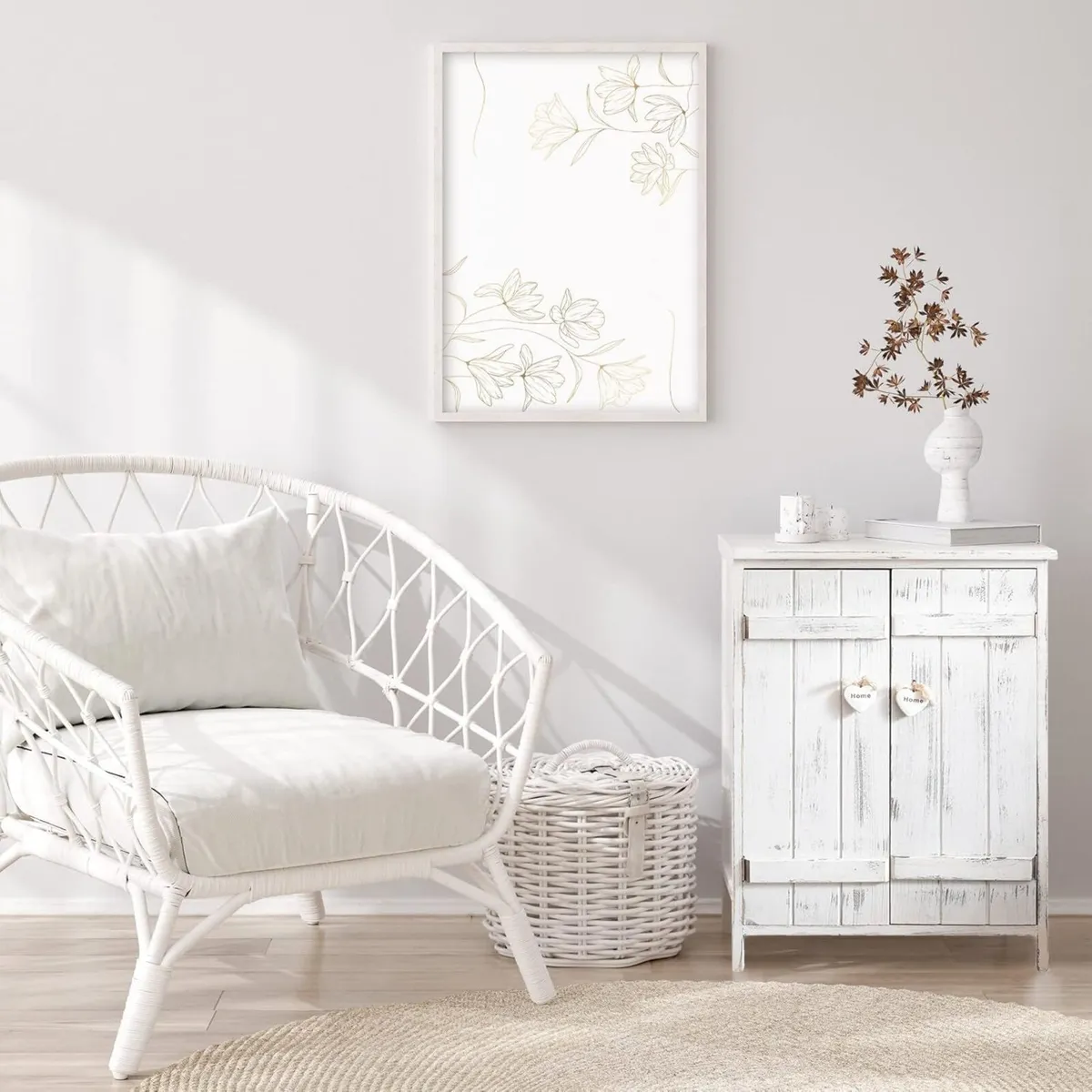 Cabinet Furniture Sideboard White Shabby chic - Image 2