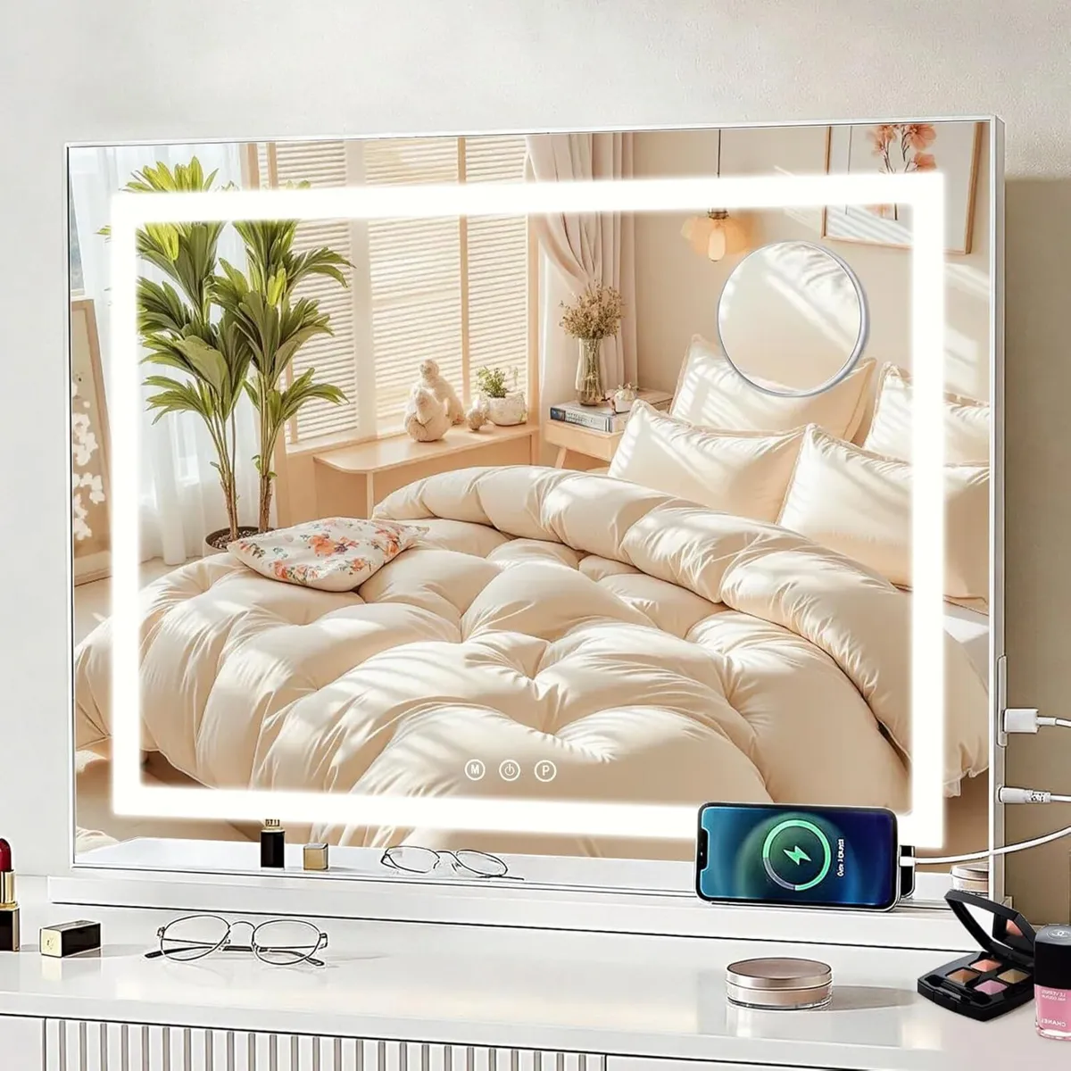 Hollywood Vanity Mirror with Lights 58 x 46cm - Image 1