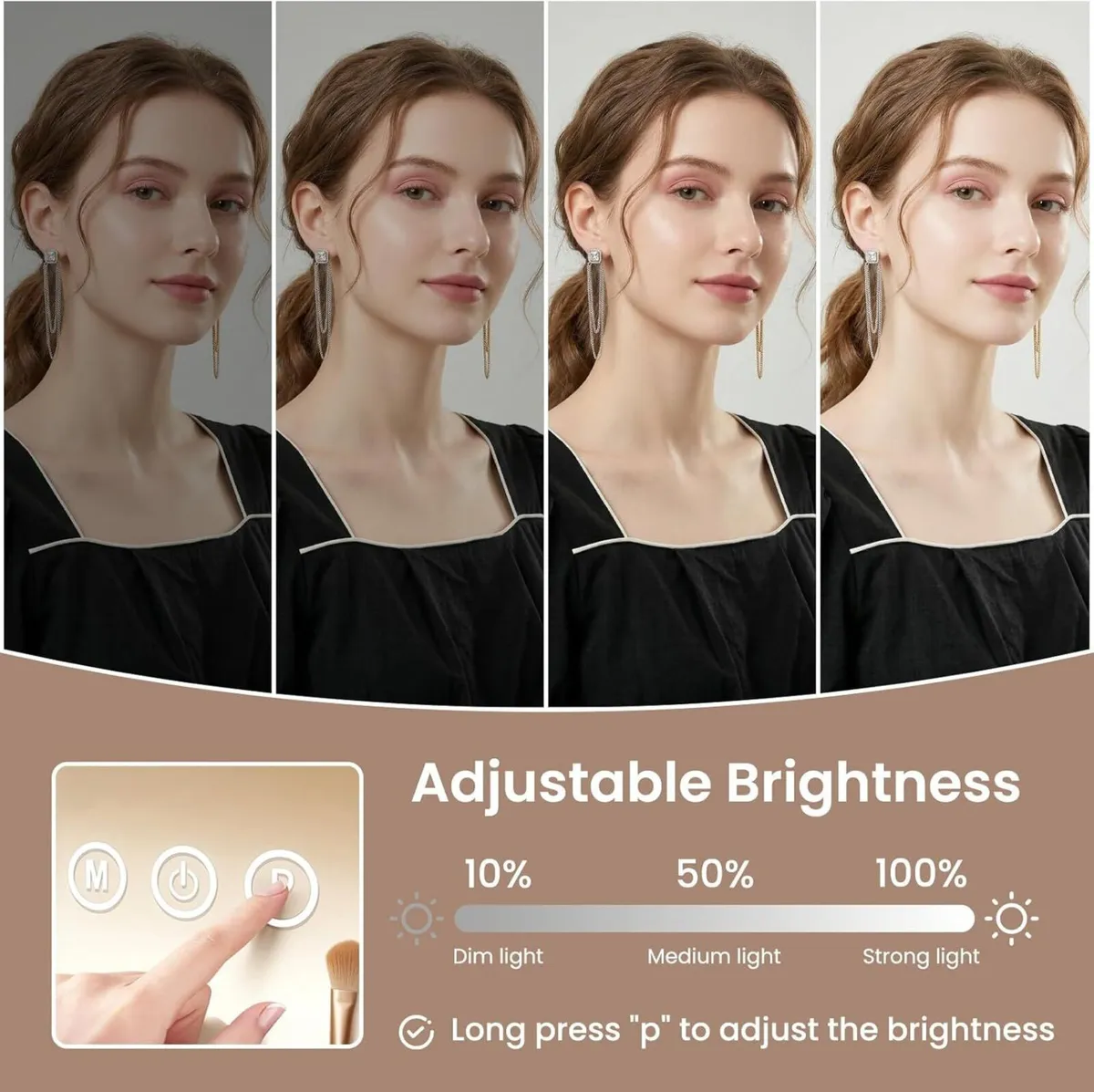 Hollywood Vanity Mirror with Lights 58 x 46cm - Image 4