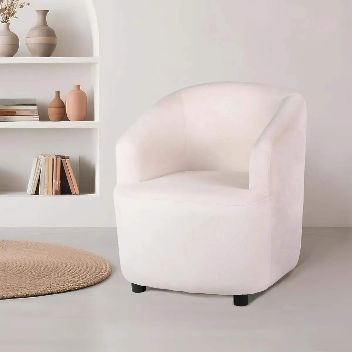 Tub Chair Modern Upholstered Linen Living Room - Image 2