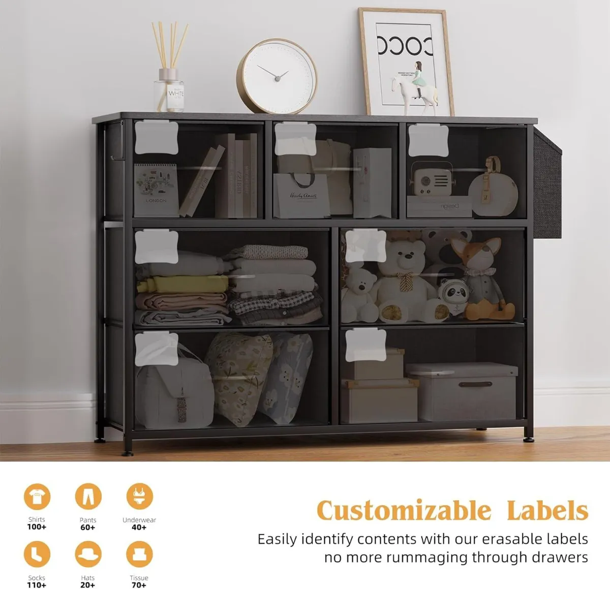 Fabric Chest of Drawers - Canvas Storage Unit - Image 4