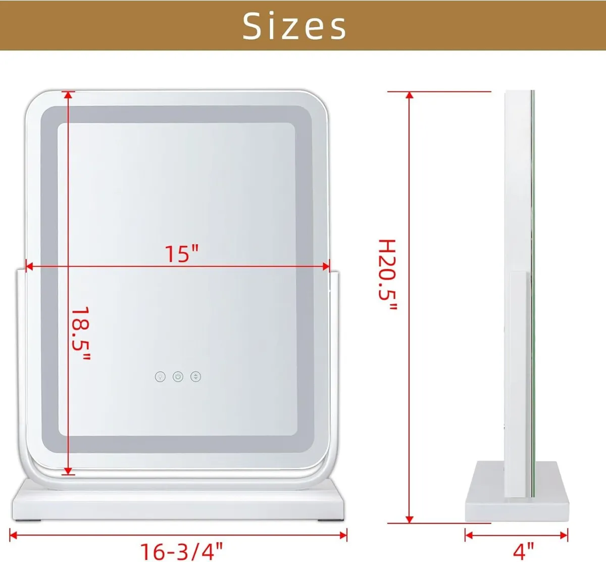 White Hollywood 3 Colour Modes Touch Control - Image 2
