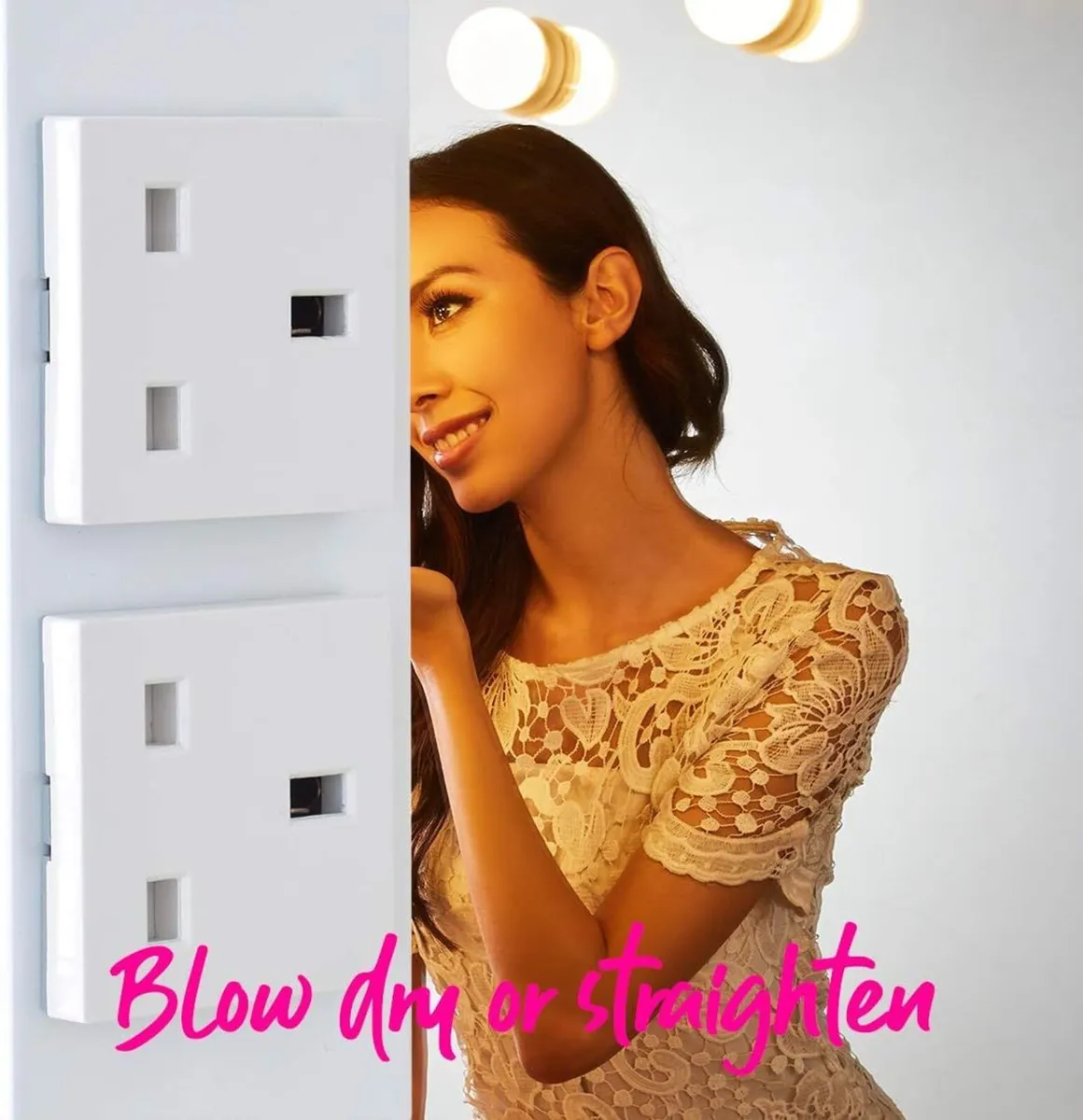 Hollywood Vanity Mirror with LED Lights 2 Plug - Image 2