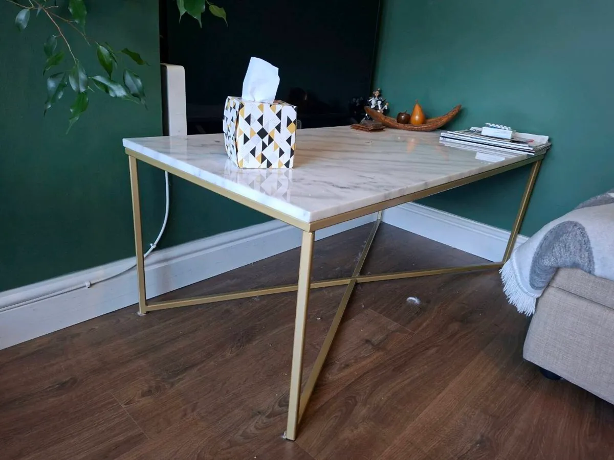 Coffee Table - white marble - Image 1