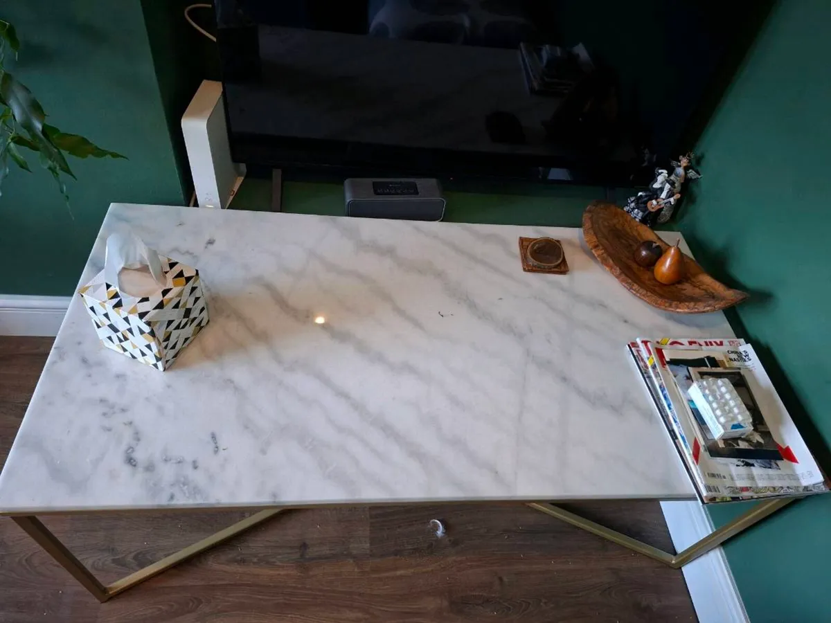 Coffee Table - white marble - Image 2
