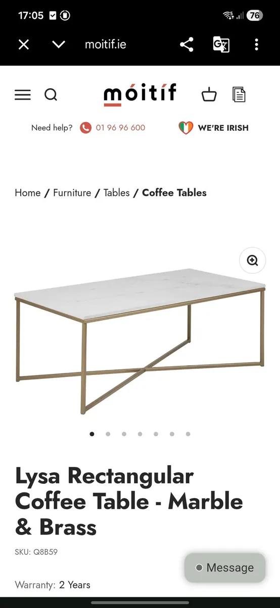 Coffee Table - white marble - Image 3