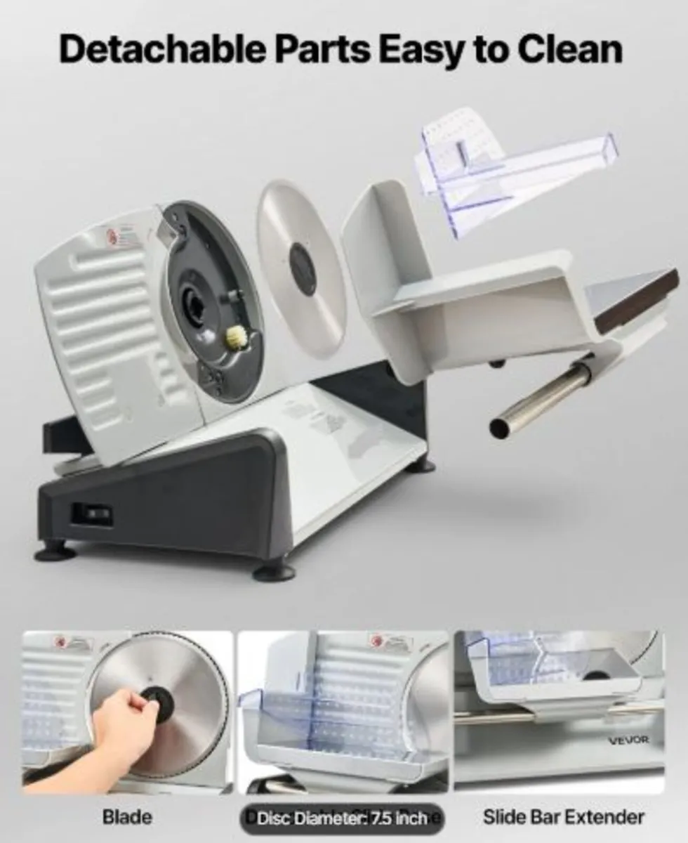 Meat Slicer, 200W Electric Deli Slicer Machine - Image 4