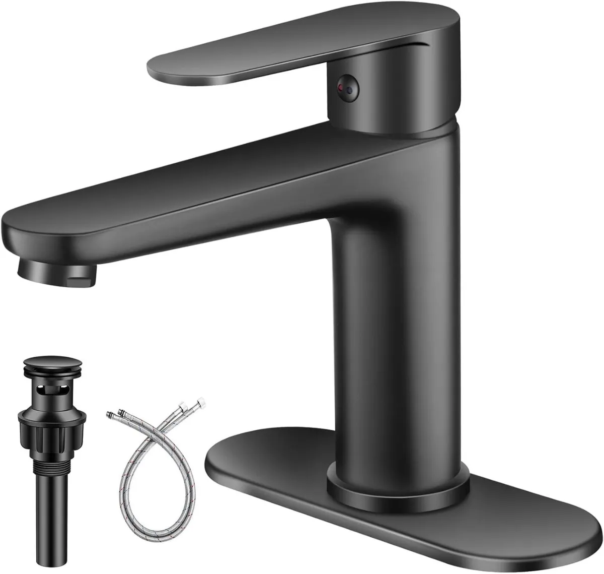 Black Bathroom Faucet Single Hole Handle 304 - Image 1