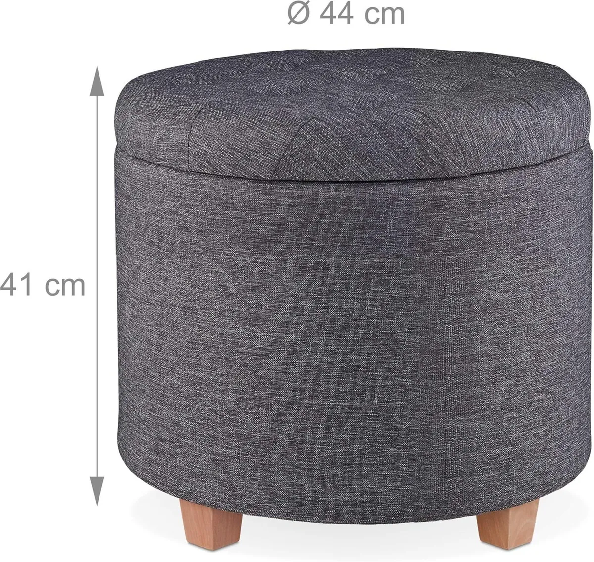 Stool with Storage Space Padded Seating Ottoman - Image 3