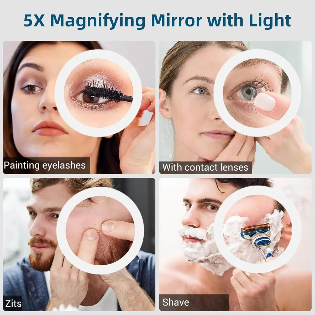 Bathroom-Mirror-with-LED-Lights 60x80 cm Bathroom- - Image 3