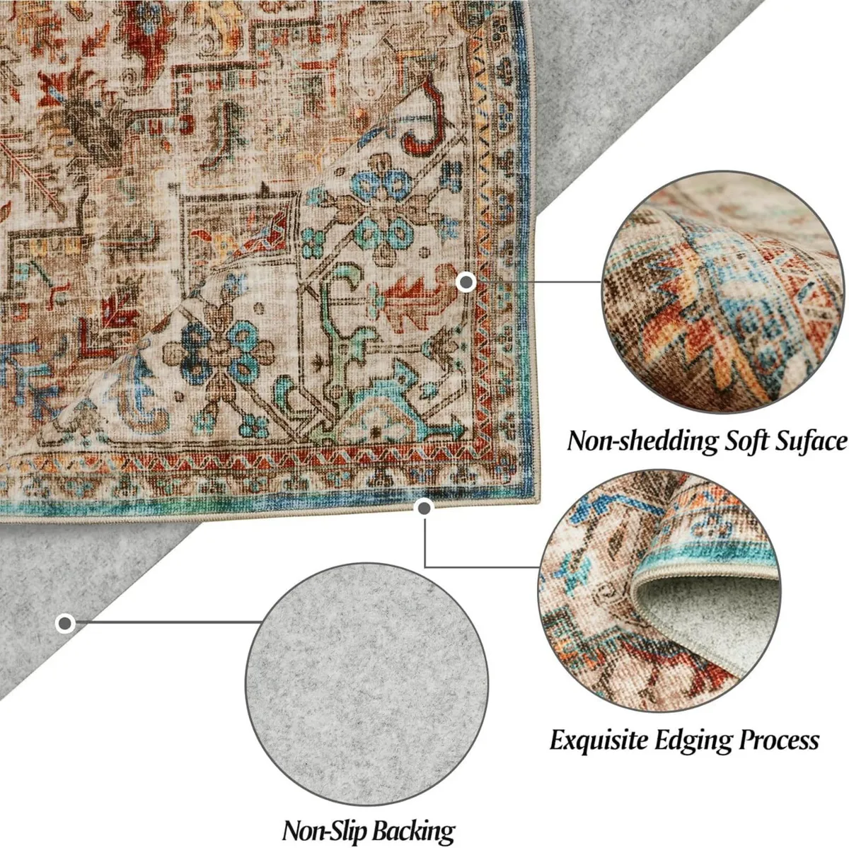 Washable Rugs for Living Room 160x230cm Non-Slip - Image 3