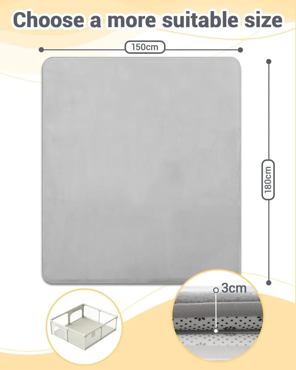 Large Thick Baby Play Mats for Floor 150x180x3cm - Image 3