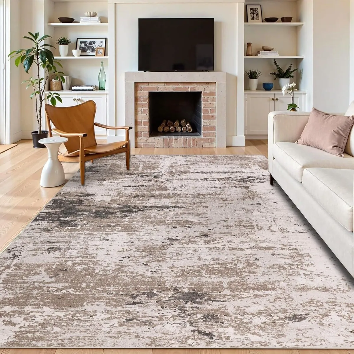 Large Rugs Living Room 200x300cm Taupe Ultra Thin - Image 1