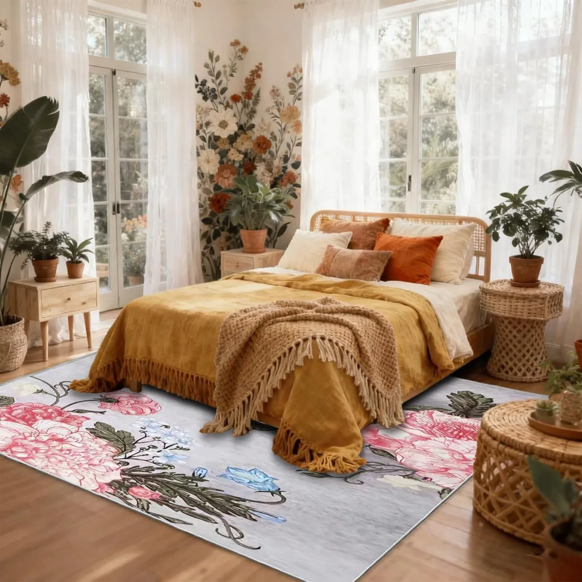 Vintage Floral Area Rug 180x280cm Machine - Image 3