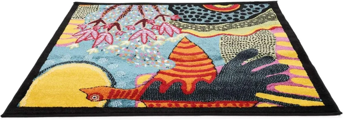 Sun rise Rug Modern carpets 3′11″ x ft (120x120 - Image 2