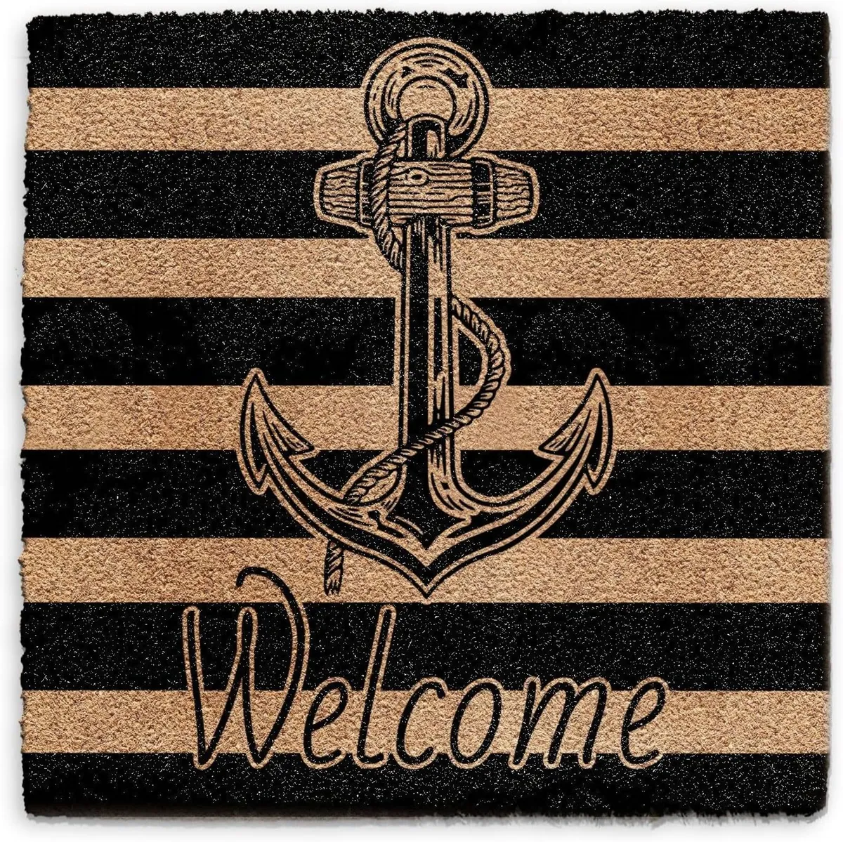 Stripe Anchor Welcome Doormat (90cm x 90cm) - Image 1