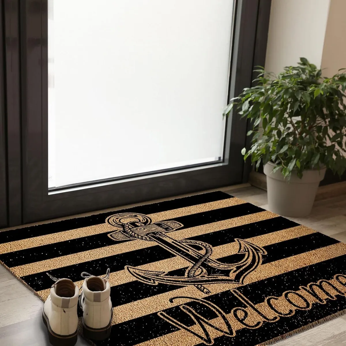 Stripe Anchor Welcome Doormat (90cm x 90cm) - Image 2