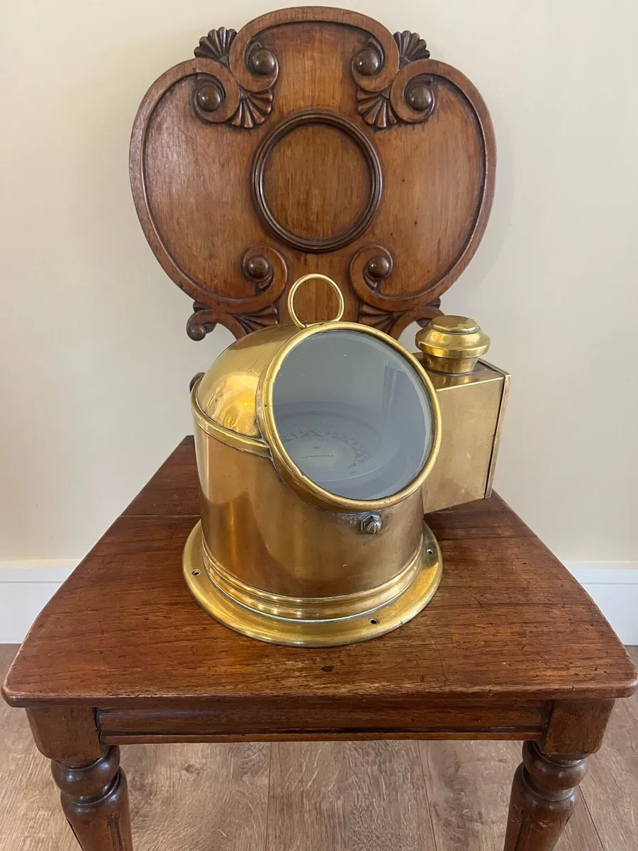 Antique D.Stalker Leith Scotland Ships Compass - Image 1