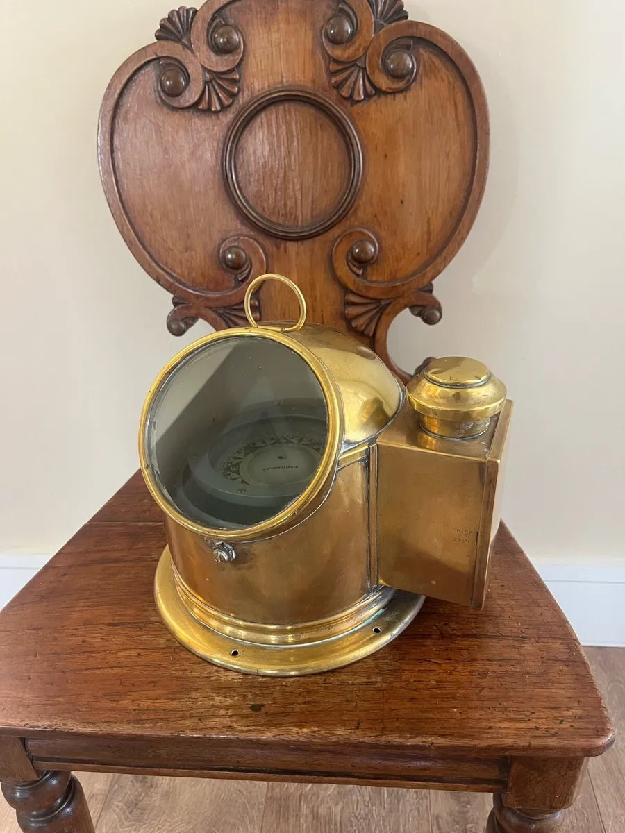 Antique D.Stalker Leith Scotland Ships Compass - Image 2