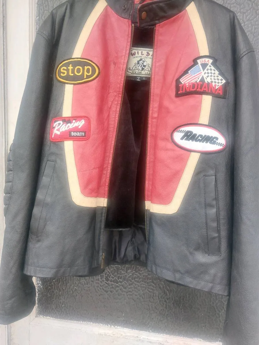 Wilda genuine leather mens biker jacket (post incl - Image 4