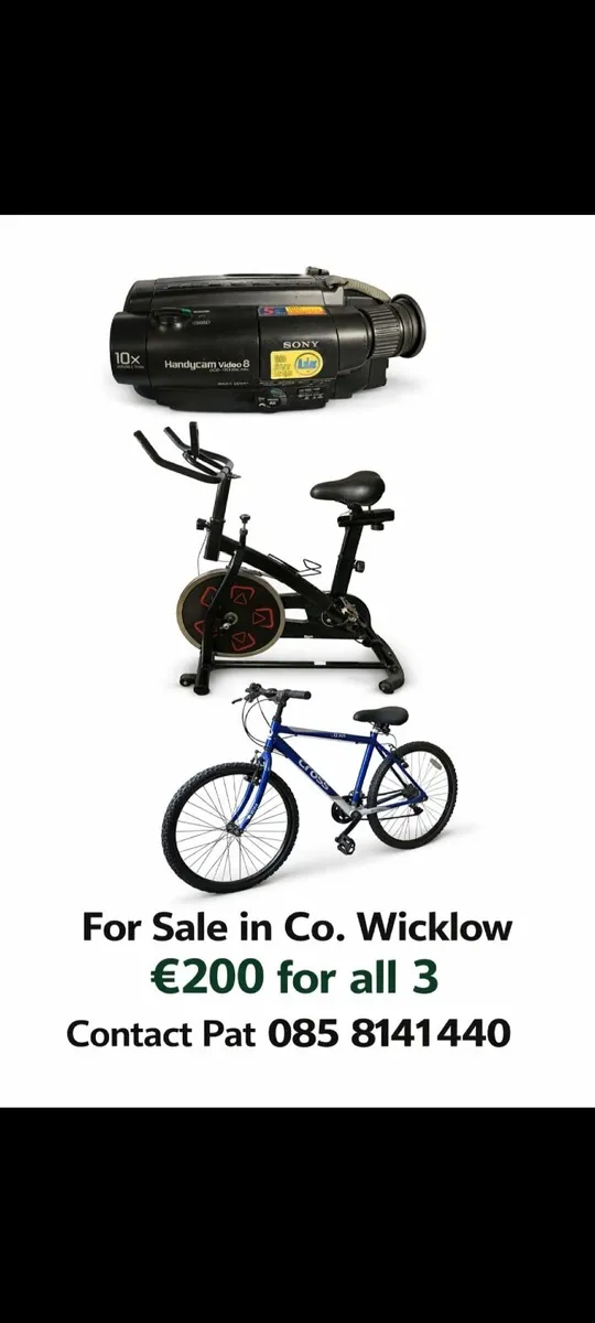 An exercise bike a bike and a camcorder - Image 2